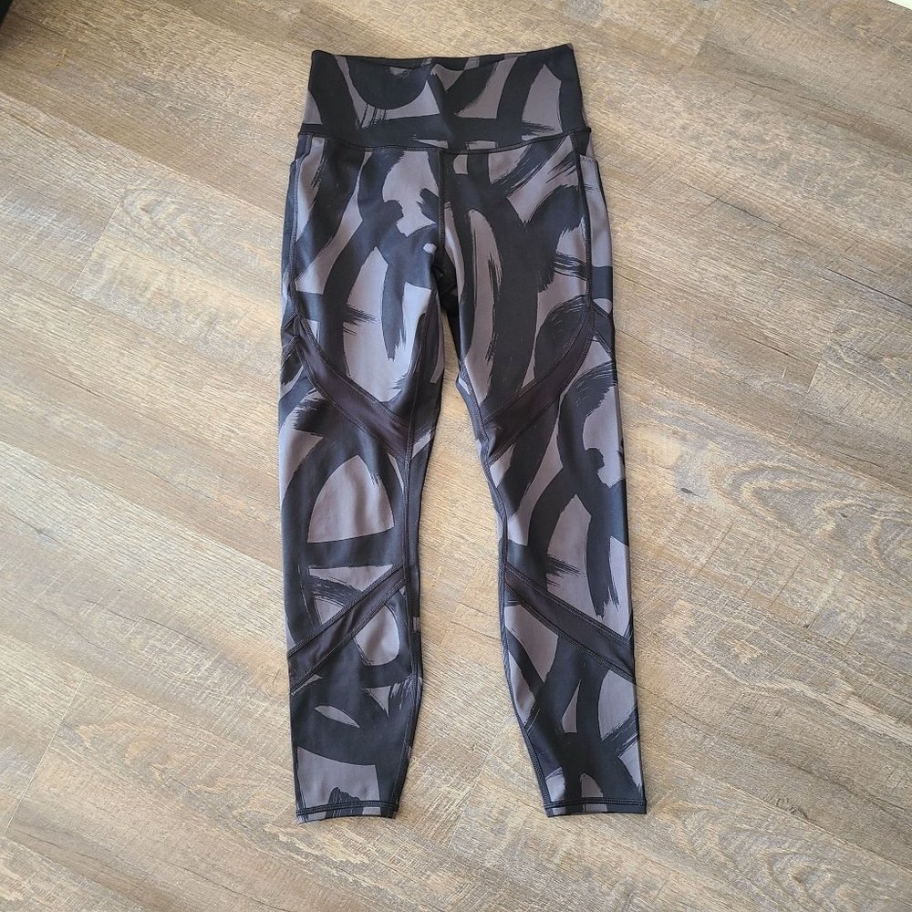 Athleta US Women's Size Small Tenacity 7/8 Tight Leggings Black Gray Athletic